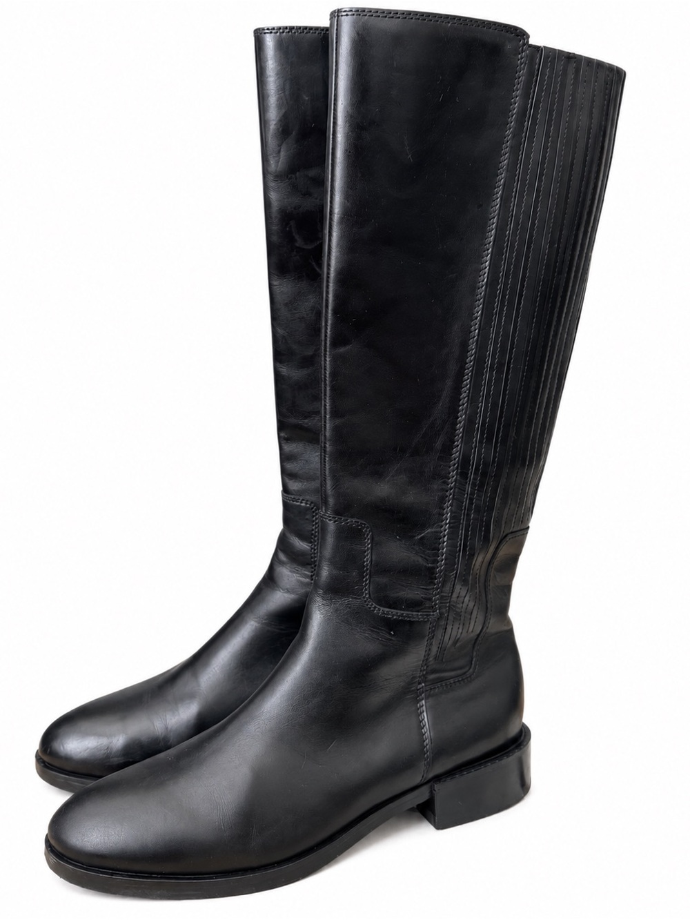 Clarks Black Leather Knee High Riding Boots Size 8